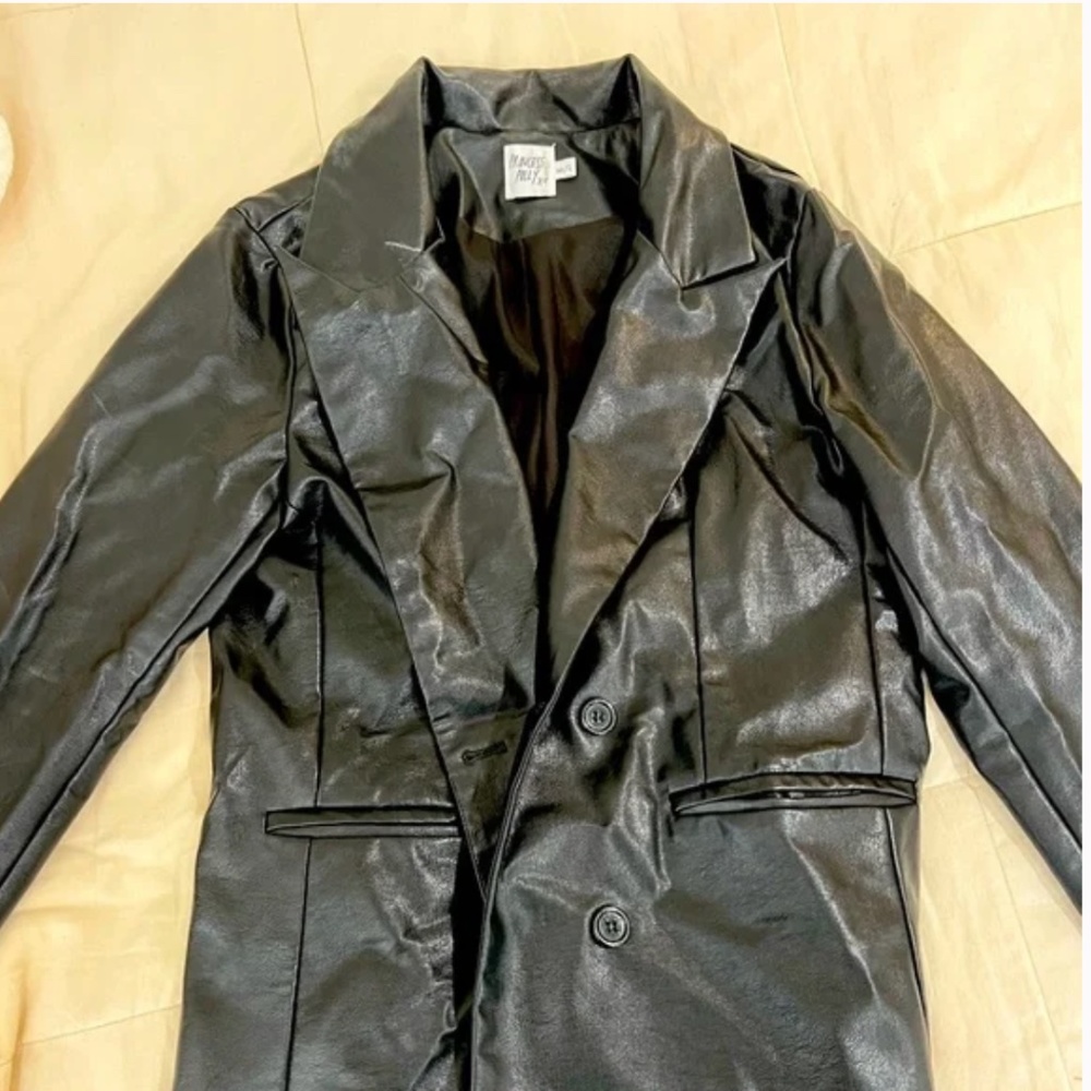 Princess Polly Women’s Black Leather Jacket Medium / Large